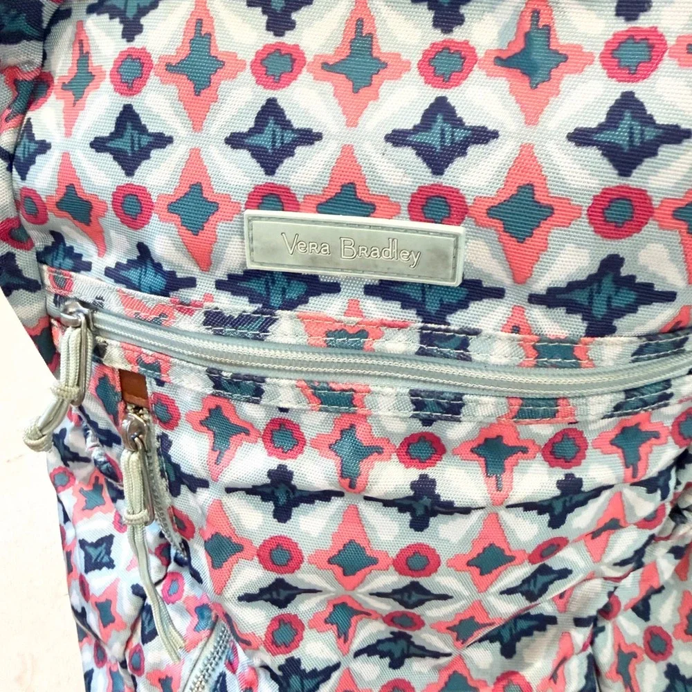 Vera Bradley Lighten Up Grand Backpack Geometric Water Geo  Diamond Print
